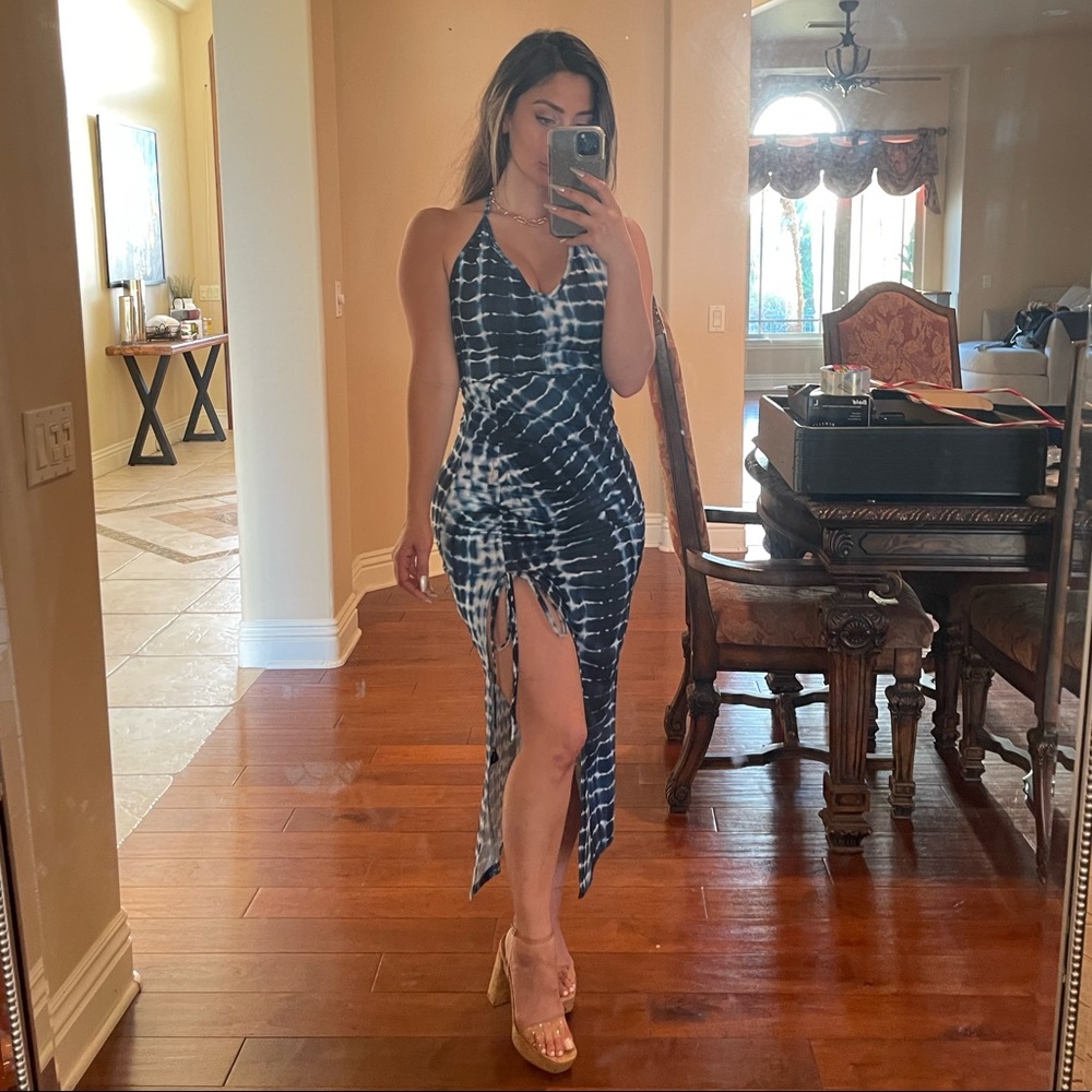 Tie-dye print dress with slit size small